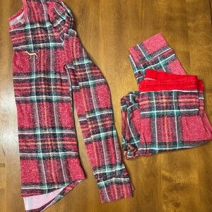 PINK Victoria's Secret Junior Multi-Color Plaid Pajama Set Jogger Style